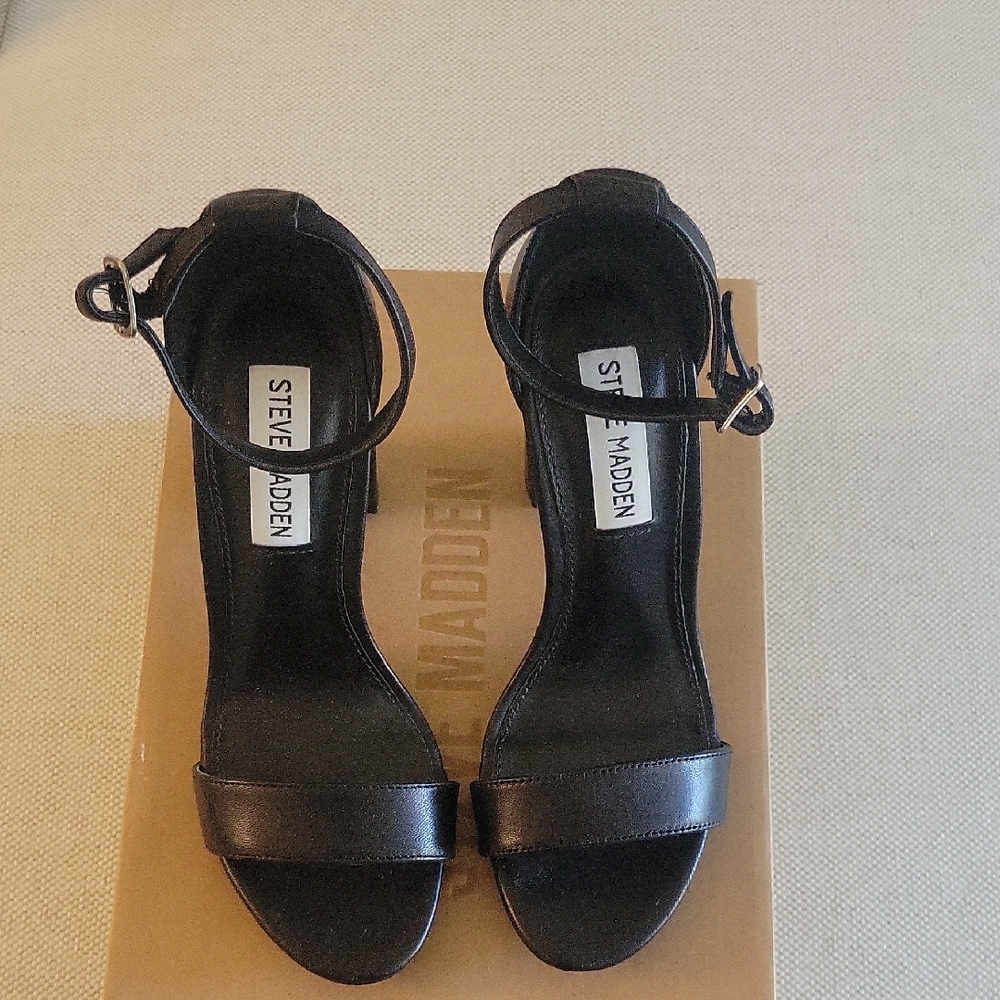Steve Madden Black Heels with Minimalist Design. Used twice and  in  Box